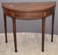 Georgian mahogany fold over card table, W91 x D45 x H74cm