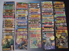 Seventy silver and bronze age Marvel and DC comics with war and western themes, titles include