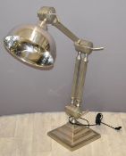 Industrial style oversized novelty Anglepoise desk lamp, W255 x D25.5 x maximum H100cm
