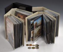 Four albums of postcards to include seaside locations, Wales, Scotland, Scarborough, Whitby, steam