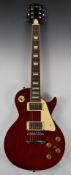 Westfield Gibson Les Paul style electric guitar in redwood lacquered finish with ivory coloured