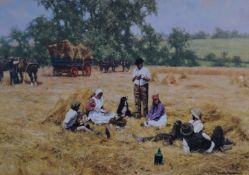 David Shepherd signed limited edition (241/850) print The Lunchbreak, 56 x 76cm, in gilt and