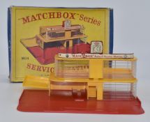 Matchbox model Service Station with Esso and Matchbox Sale & Service Station decals, MG-1, in