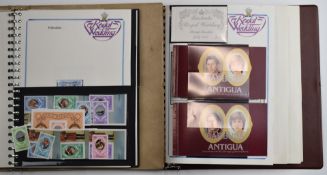 Two albums of 1981 Commonwealth Royal Wedding stamps comprising unmounted mint stamps and booklets