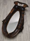 Horse harness novelty mirror, H88cm