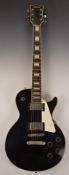 Satellite Gibson Les Paul style electric guitar, c1970s, in black lacquered finish with white