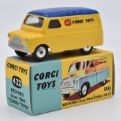 Corgi Toys diecast model Bedford 12cwt Van 'Corgi Toys' with yellow body, blue roof and flat hubs,