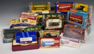 Twenty-seven mainly Corgi, Dinky and Corgi Classics diecast model vehicles including buses, trams,