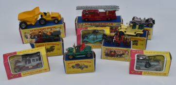 Ten Matchbox Models of Yesteryear diecast model vehicles including King Size Merryweather Fire