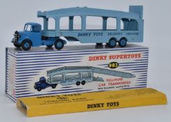 Dinky Supertoys Pullmore Car Transporter with Detachable Lading Ramp 994 with blue cab and hubs,