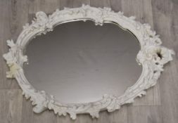 Painted royalcore style decorative mirror, 64 x 47cm