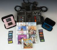 Two Nintendo handheld games consoles DS and 3DS together with various games and a Teleng Colourstars