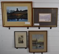 Three watercolour landscapes comprising K.S. Hewitt Loch Etive 12.5 x 19cm, Roy Preston winter