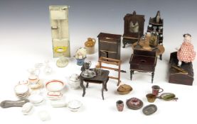 19th or early 20thC doll's house items including toilet etc