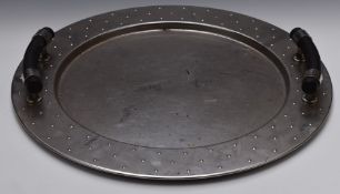 Michael Graves for Alessi designer stainless steel round tray, diameter 48cm