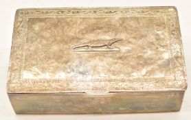 African hallmarked silver cigarette box, with Omdurman (Sudan) 1926 to base and import marks for