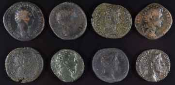 Roman Imperial coinage The Antonines AD138-193 Marcus Aurelius as Caesar bronze Dupondius coins