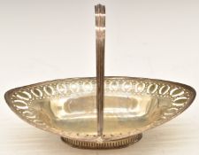 Hester Bateman Georgian hallmarked silver swing handled basket with engraved and pierced decoration,