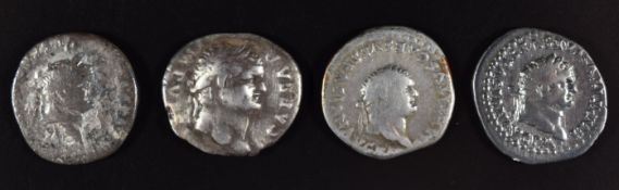 Roman Imperial coinage Flavian Dynasty AD69-96 Titus four silver Denarius, various reverse