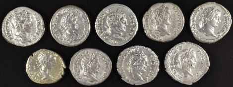 Roman Imperial coinage The Severan Dynasty AD193-235 Caracalla (198-217) nine various silver