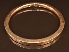 Art Deco 9ct gold flapper bangle, Birmingham 1921, 7.5cm, 14.2g