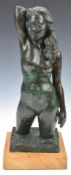 Barbara Tribe, FRBS (1913-2000) signed bronze figure of a nude with artist's label to base, '