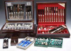 Three six place setting canteens of King's pattern cutlery, together with extras