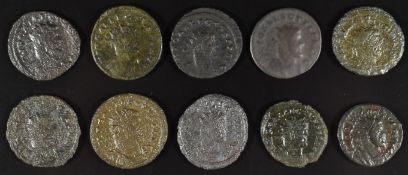 Roman Imperial coinage The Carausian Revolt AD286-296 Allectus ten bronze coins, diameter