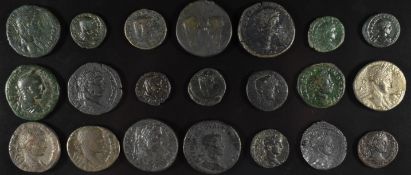 Roman Provincial coinage a quantity of bronze coinage AD217-222, twenty one coins to include
