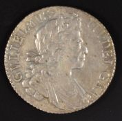 William III shilling 1700, 5th bust plain angles, Seaby 3516 (GF)