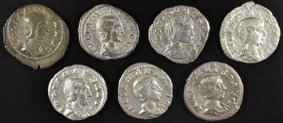 Roman Imperial coinage The Severan Dynasty AD193-235 Julia Maesa, sister of Julia Domna seven silver