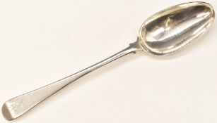 Georgian bottom hallmarked silver table spoon, London 1772, maker Stephen Adams I, length 22.5cm,