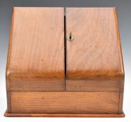 Walnut stationery cabinet with fitted interior, W31 x D16 x H26cm