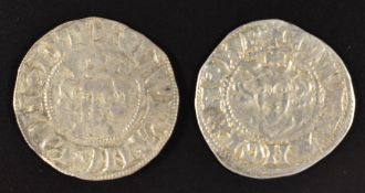Edward I hammered pennies comprising a London Mint type 3g and a Canterbury Mint example type 10d,