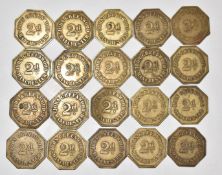 Twenty John Greenwood Manchester Omnibus tokens