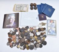 A quantity of largely UK coinage, George III onwards, includes small silver content, together with