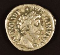 Roman silver Denarius of Marcus Aurelius 162 AD Concordia seated reverse