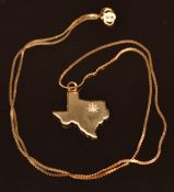 A 14k gold pendant set with a diamond (2.2g) on 9ct gold chain, 1.2g