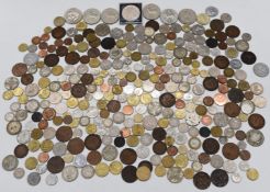 A quantity of UK and overseas coinage 19thC onwards, some silver content
