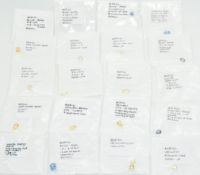 Twenty yellow and blue beryl including 2.1ct millennium pear cut, 2.7ct oval cut, 3.9ct oval cut,