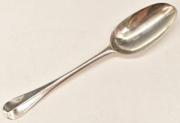 Georgian bottom hallmarked silver Hanoverian rat tail pattern table spoon, London 1726, maker