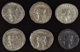 Roman Imperial coinage military anarchy AD235-270 volusian five silver Antoninianus and a bronze