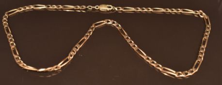 A 9ct gold curb link necklace, 17.3g, 50cm long
