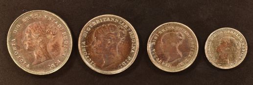 Queen Victoria 1887 young head Maundy set