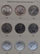 American Eagle Silver Dollars 1986-2005, in collector's album