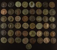 Roman Imperial coinage family of Constantine AD307-350 Crispus, comprising 49 bronze and silver