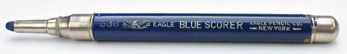 Eagle Pencil Co. 538 Blue Scorer pencil with spare leads to top