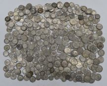 Approximately 2590g George V pre 1947 silver coinage, a very few pre 1920