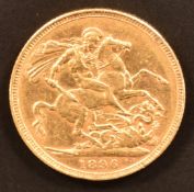 Queen Victoria 1896 gold full sovereign