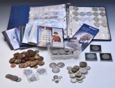 An amateur coin collection in the whole including three Victorian crowns, brilliant uncirculated
